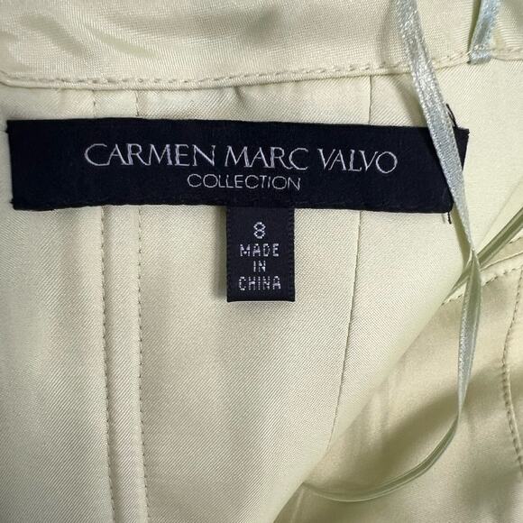 Carmen Marc Valvo Ombre Green White Y2K Sleeveless Mini Dress size 8 NEW Tags - Picture 8 of 13